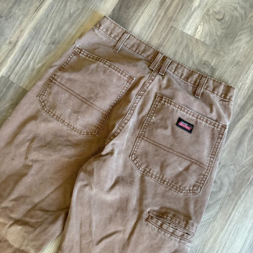 Vintage Dickies Canvas Carpenter Pants Men's Size 30x29 Brown Work Wear Grunge